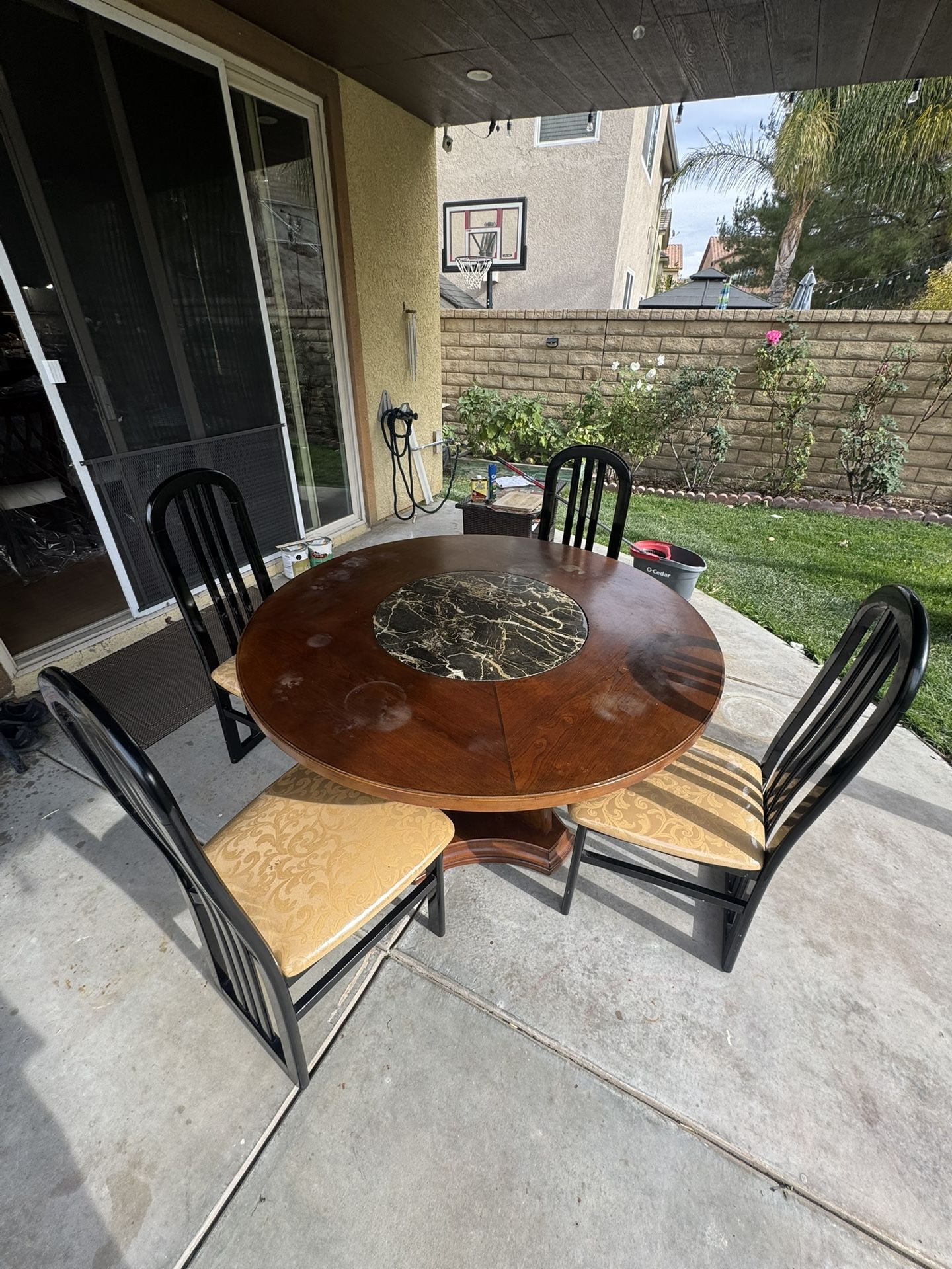 Dining table and chairs