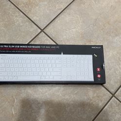 Macally Slim wired USB keyboard for Mac and Windows, simple and sophisticated, Apple USB keyboard with numeric keypad for Mac Mini / Pro, Macbook, iMa