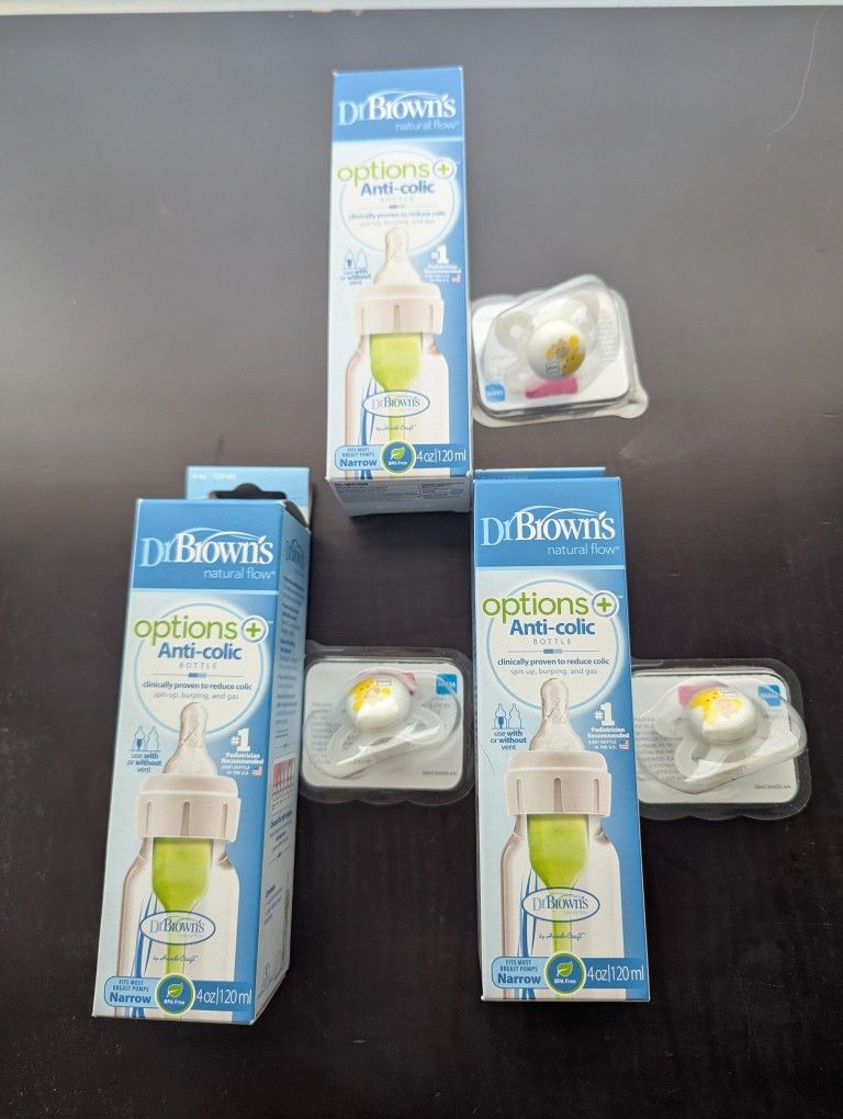 Dr. Browns Baby Bottle And Mam Pacifier Bundle