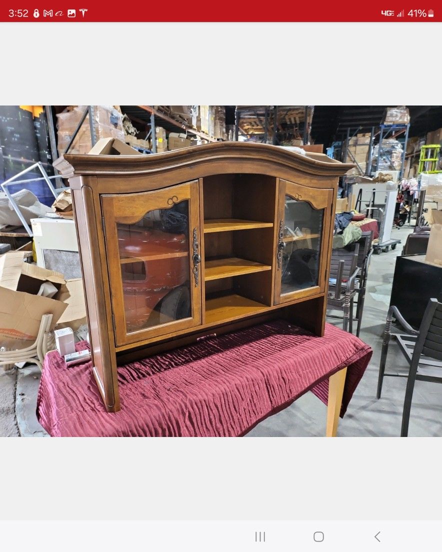 New in box, chestnut 2 door hutch.