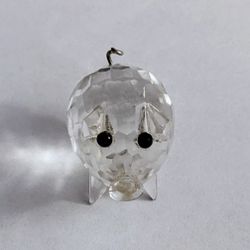 Swarovski crystal mini pig with wire tail 