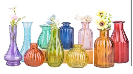 Colorful Glass Bud Vase Set