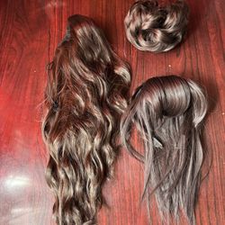 Synthetic Hair Clips And Bangs