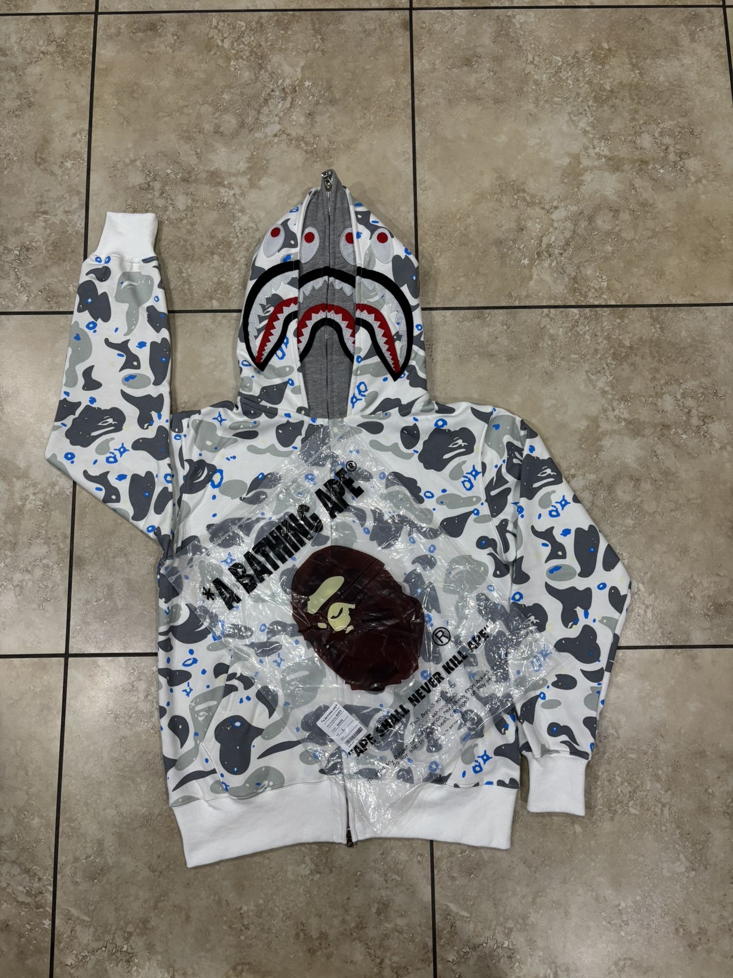 Bape Hoodie Camo White Size M