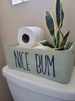 Bathroom Decor - Toilet Storage Box - Nice Bum -  🧻 
