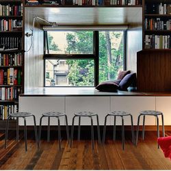 17.3in Height Portable Plastic Stools Backless Round Top  Pack of 5 Black M-13