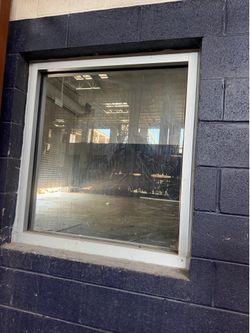 Metal framed glass windows