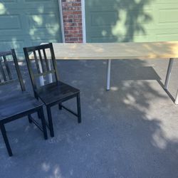 Large Kids Table For Crafts With 2 Chairs