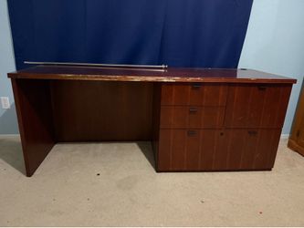 Heavy office table(2pcs dark wood) &  computer desk