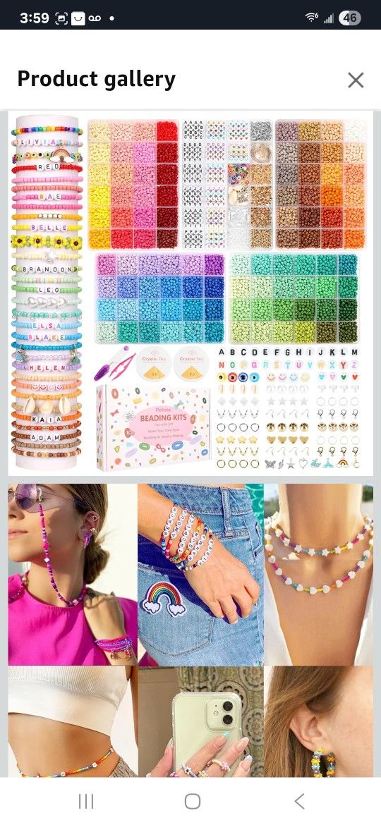 Petoss 13000pcs 4mm Seed Beads for Friendship Bracelets Making,96 Colors Glass Seed Beads for Jewelry Making with 480 Letter Beads, Gold Silver Findin