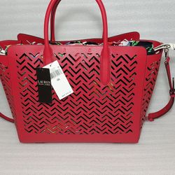 Ralph Lauren Handbag. Brand New With Tags. Retail $400. Red. Women's Handbag 