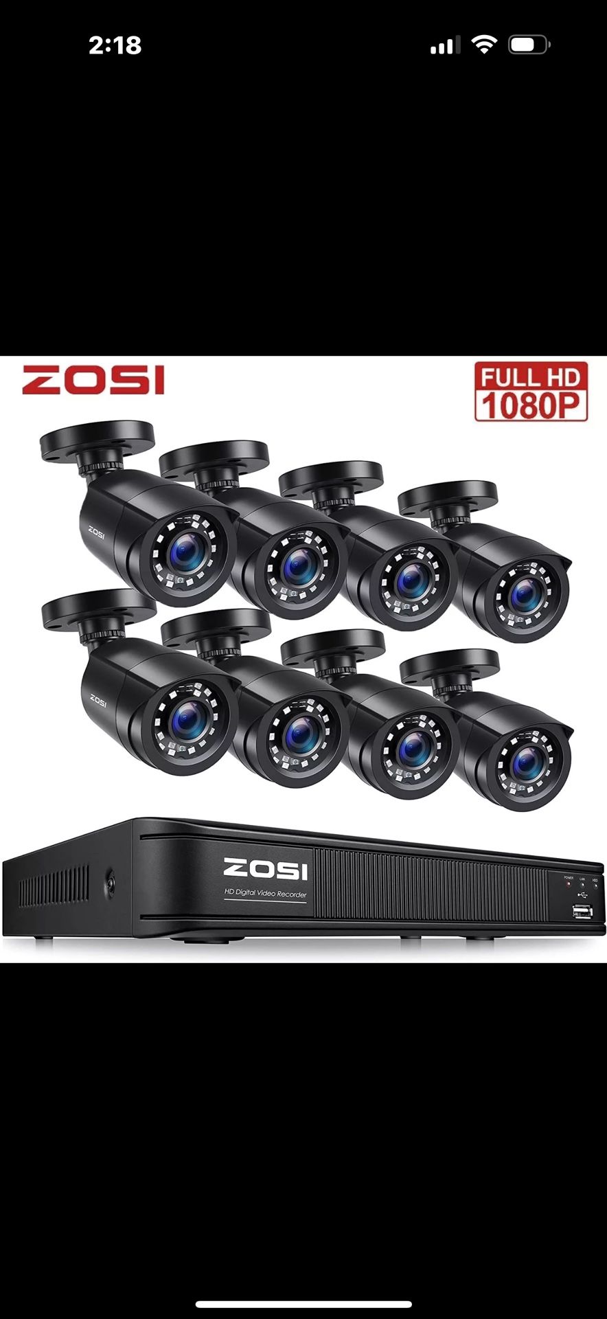 8 Ch. Camera Kit With DVR recorder