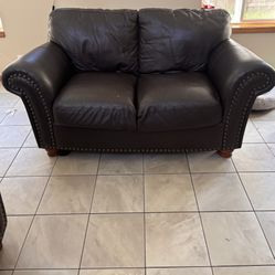 Brown Leather Love Seats