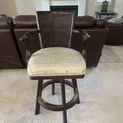 Four solid wood bar chairs