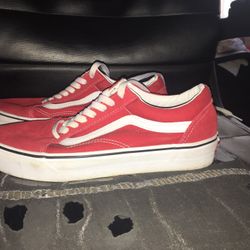 Red Vans Size 7
