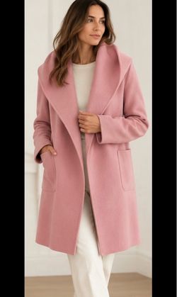 MAX MARA Pink Wool Coat – &225.00 Elegant Italian Designer Style