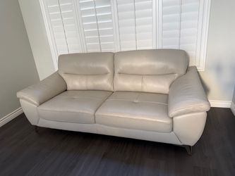 Light grey leather couch