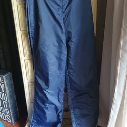 WHITE STAG blue snow pants, hip to ankle zippers, size 26 waist, never worn