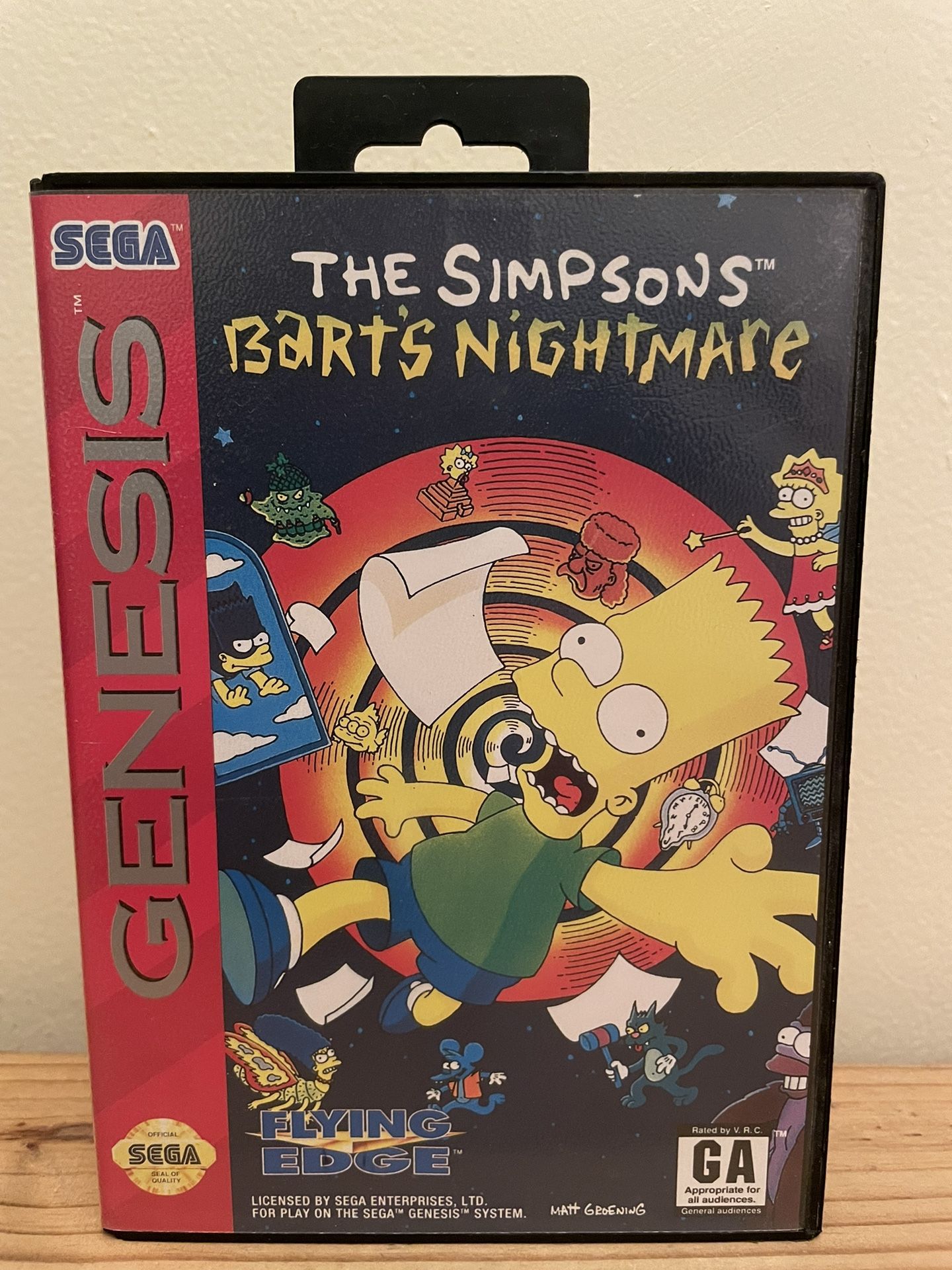 Simpsons: Bart's Nightmare (Sega Genesis, 1993) CIB Complete In Box w/ Manual