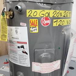 New Water Heater Electric Rheem  20 Gallons with Warranty 