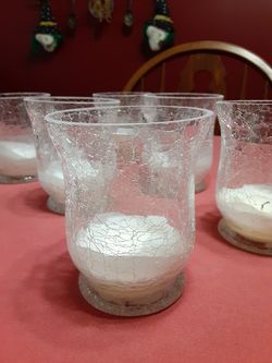 Crasked glass votive cups