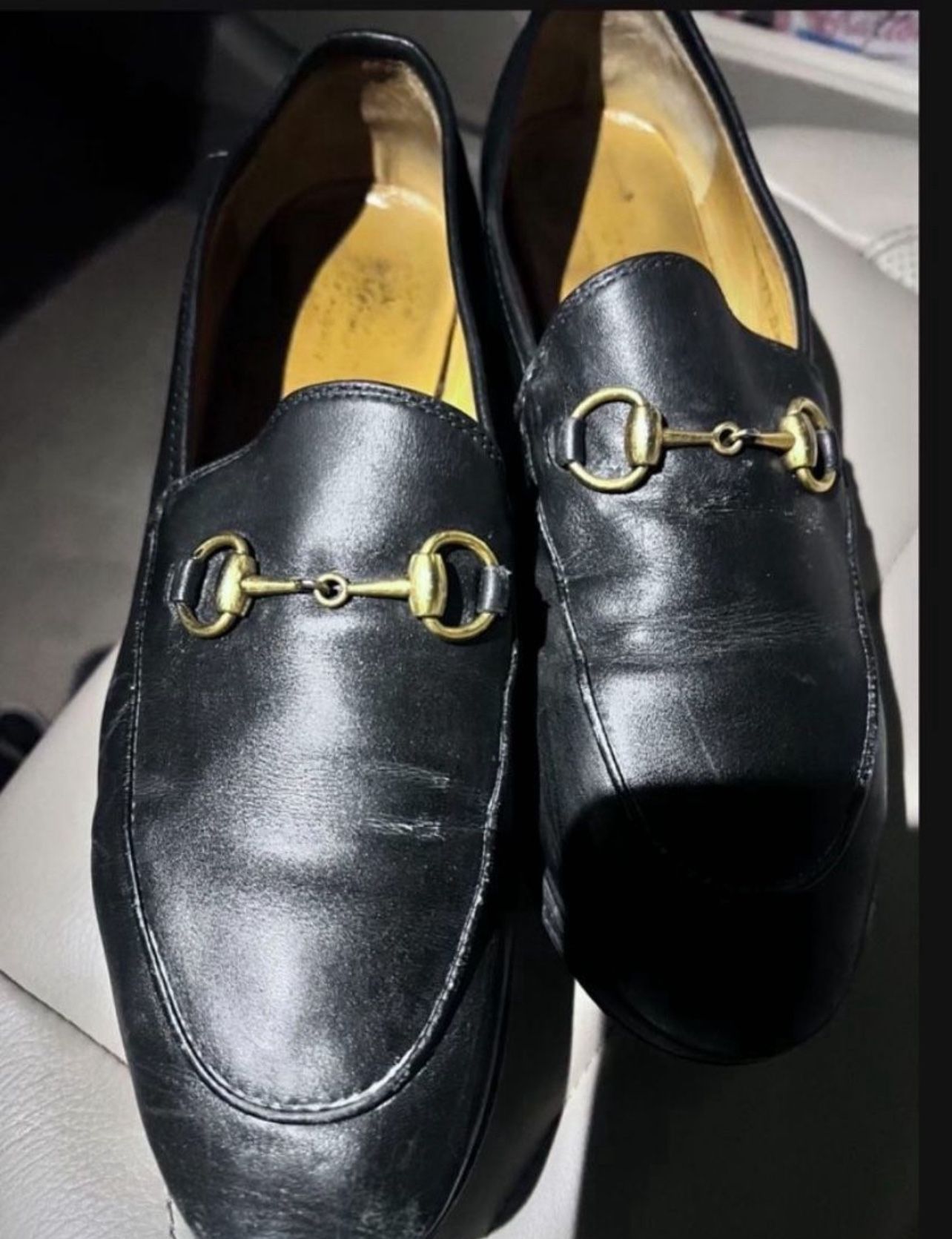 GUCCI SHOE GUCCI. Authentic/Real/Loafer/Black Leather/Very Heavy/Size 9