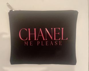 Large Make Up Cosmetic Bag/Pouch Sample Sale… Black With Hot Pink Graphic