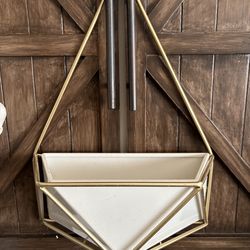 Gold and white geometric wall planter