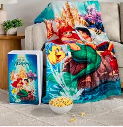 Disney The Little Mermaid VHS Blanket – NIB – Vintage Retro Movie Cover