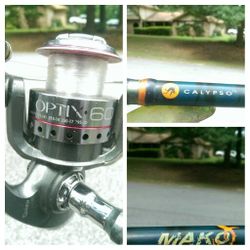 Cali PSO Mako shark fishing pole. Quantum Optix 60