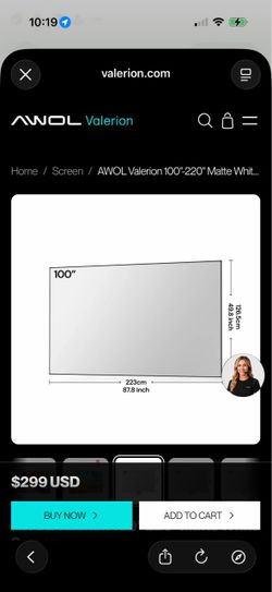 AWOL Valerion 100''Matte White Screen