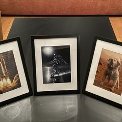 Set Of 3 Framed Space Themed Digital Art 