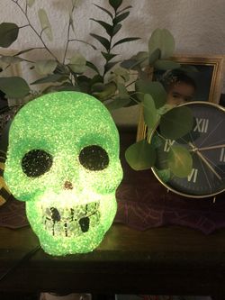 Green Halloween Skull Light