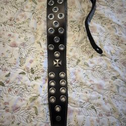 PLANET WAVES BLACK LEATHER GUITAR/BASS STRAP
