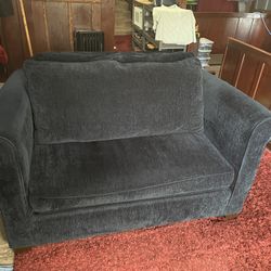 Luxury Navy Velvet Sofa Set – Couch + King Chair + 8 Pillows (Orig. $5,600)