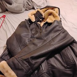 Leather Jacket Brown Size Xxl