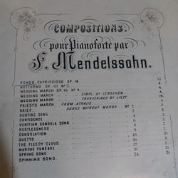 F. Mendelssohn Compositions Marked 1860's