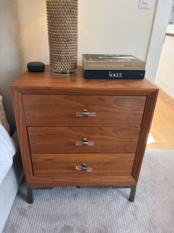 Two Matching Walnut Nightstands