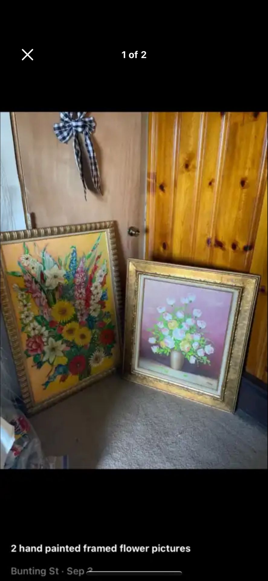 2 Hand Painted Flower Paintings 🖼️ 