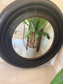 Leather mirror