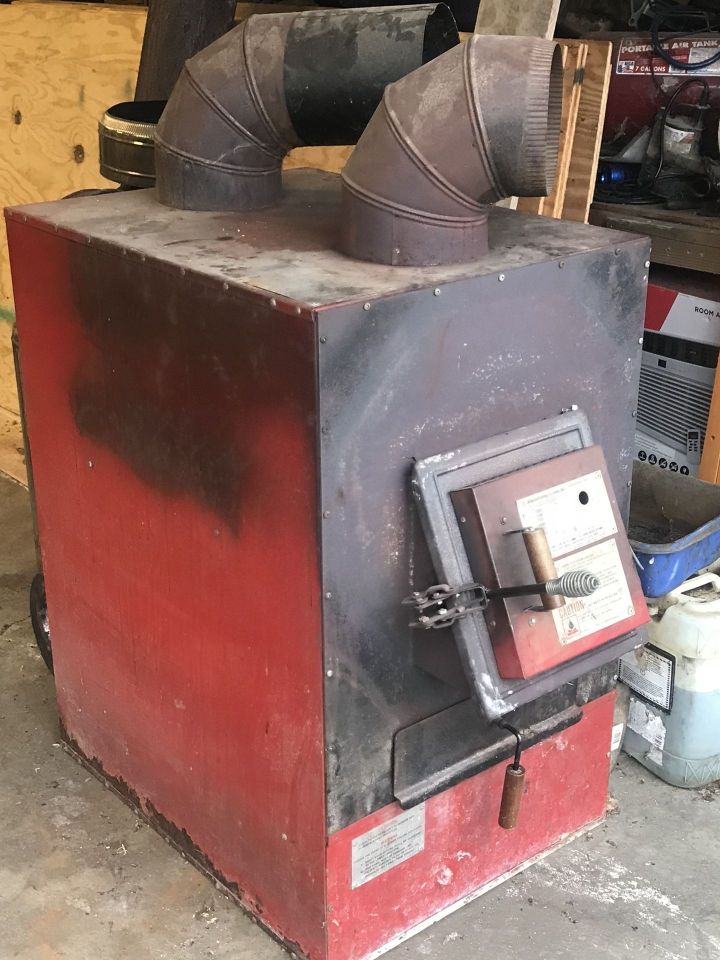 Wood Burning Furnace/stove With Double Walled Pipe