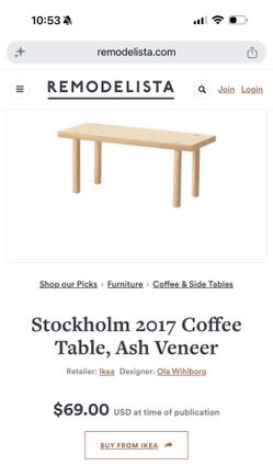 IKEA STOCKHOLM Coffee Table – Excellent Condition