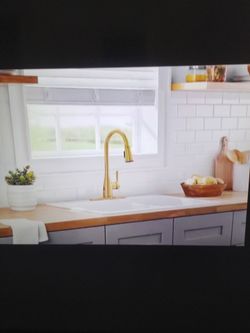 New Sadira Touchless kitchen faucet single handle or touchless pull down sprayer in brushed gold