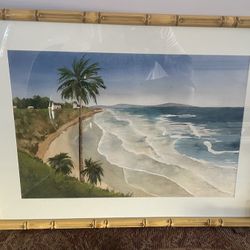 Ocean Beach scape Original Watercolor Painting 27”x19”