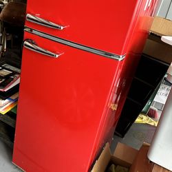Awesome Retro Style Red Galanz Fridge