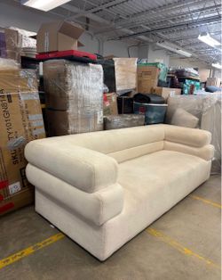 Cream Fabric Modern Sofa