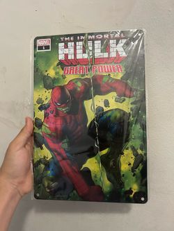 Marvel spider man hulk metal sign (new)