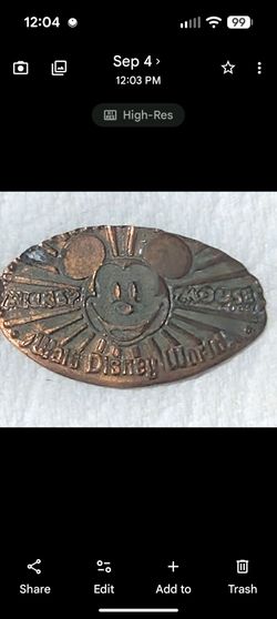 2--Early RARE 1990s Pressed Pennies, Disneyland & Disney World