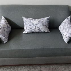Modern Matching gray set: loveseat + 3-seat sofa + pillows