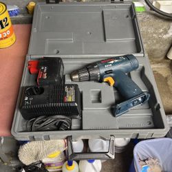 Old Bosch Drill And Battery And Charger In Case 